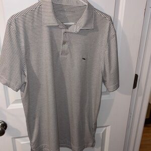 Vineyard Vines Gray Striped Polo Shirt